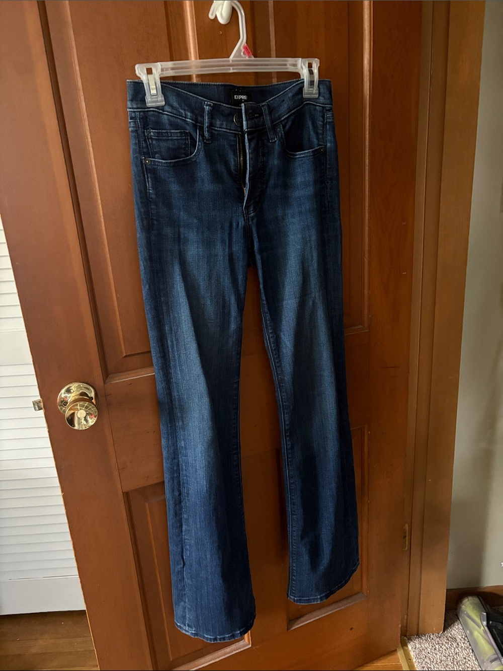 Express Women's Dark Indigo Wide Leg Jeans